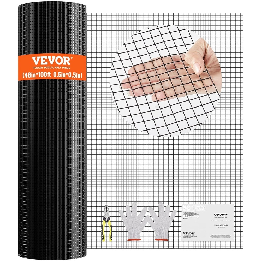 image:imageVEVOR Hardware Cloth 36 x 50 12 inch Galvanized Wire Mesh Roll 19 Gauge Chicken Wire Fencing Roll Vinyl Coating Metal Wire Mesh for Chicken Coop Barrier Rabbit Snake Fences Poultry Enclosures12inch 48 x 100