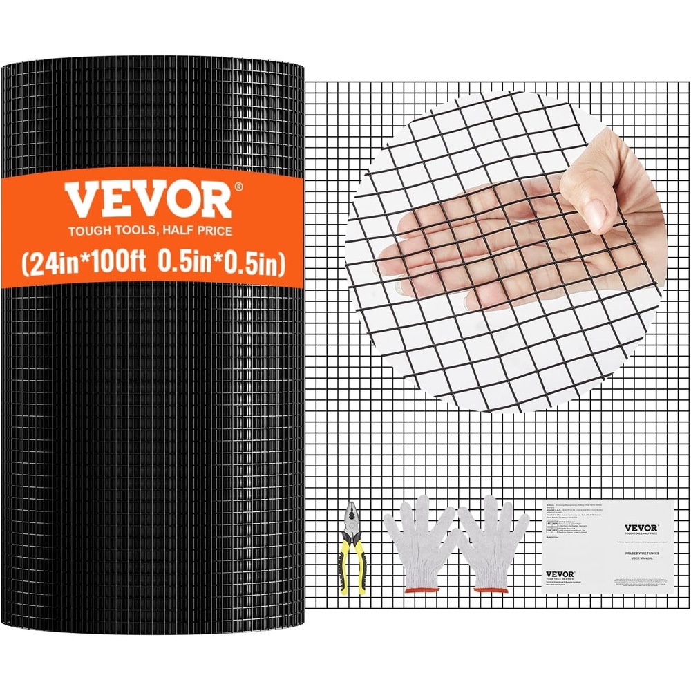 image:imageVEVOR Hardware Cloth 36 x 50 12 inch Galvanized Wire Mesh Roll 19 Gauge Chicken Wire Fencing Roll Vinyl Coating Metal Wire Mesh for Chicken Coop Barrier Rabbit Snake Fences Poultry Enclosures12inch 24 x 100