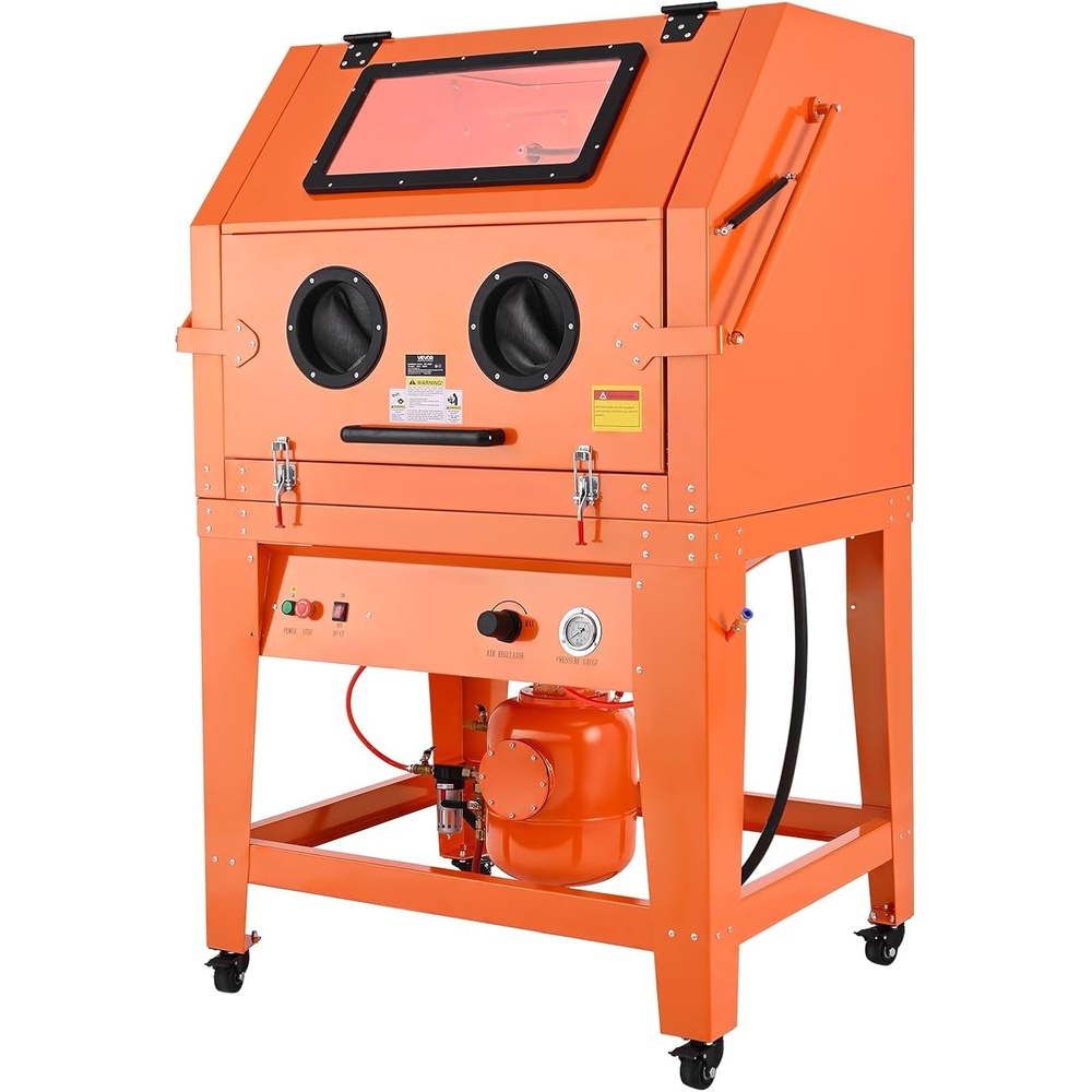image:imageVEVOR Heavy Duty Sandblasting Cabinet Kit with Pressurized Tank IndustrialGrade Steel Sand Blasting Cabinet  with Dust Collector and Casters for Oversized Parts Surface Finishing Rust RemovalSBC1000P