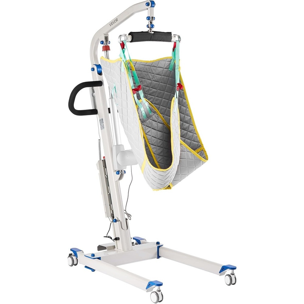 image:imageVEVOR Hoyer Electric Patient Lift for Home Use with Sling Height amp Width Dual Control Adjustable Function with Handle Controller AllAluminum Material400LBS for Car Wheelchair amp BedWhite
