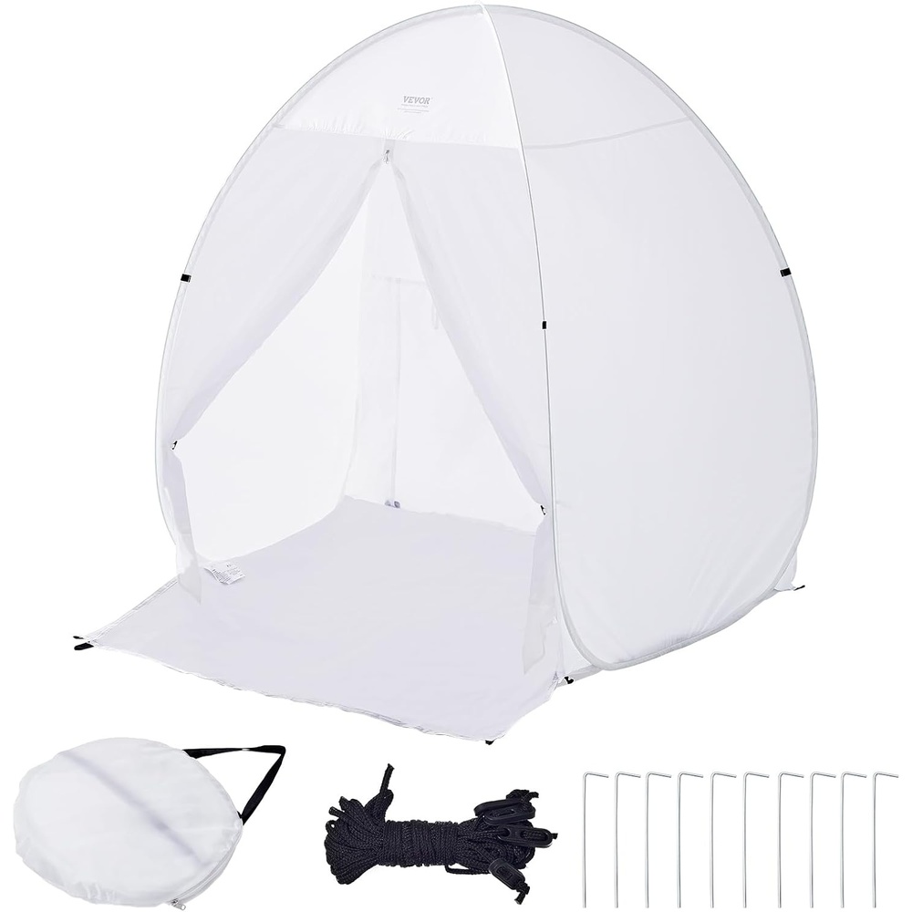 image:imageVEVOR Paint Booth Tent 60 x 60 x 70 in PopUp Portable Spray Paint Tent with Builtin Floor Exhaust Window and Storage Bag Foldable Paint Booth for Furniture DIY Hobby Tool Painting Station