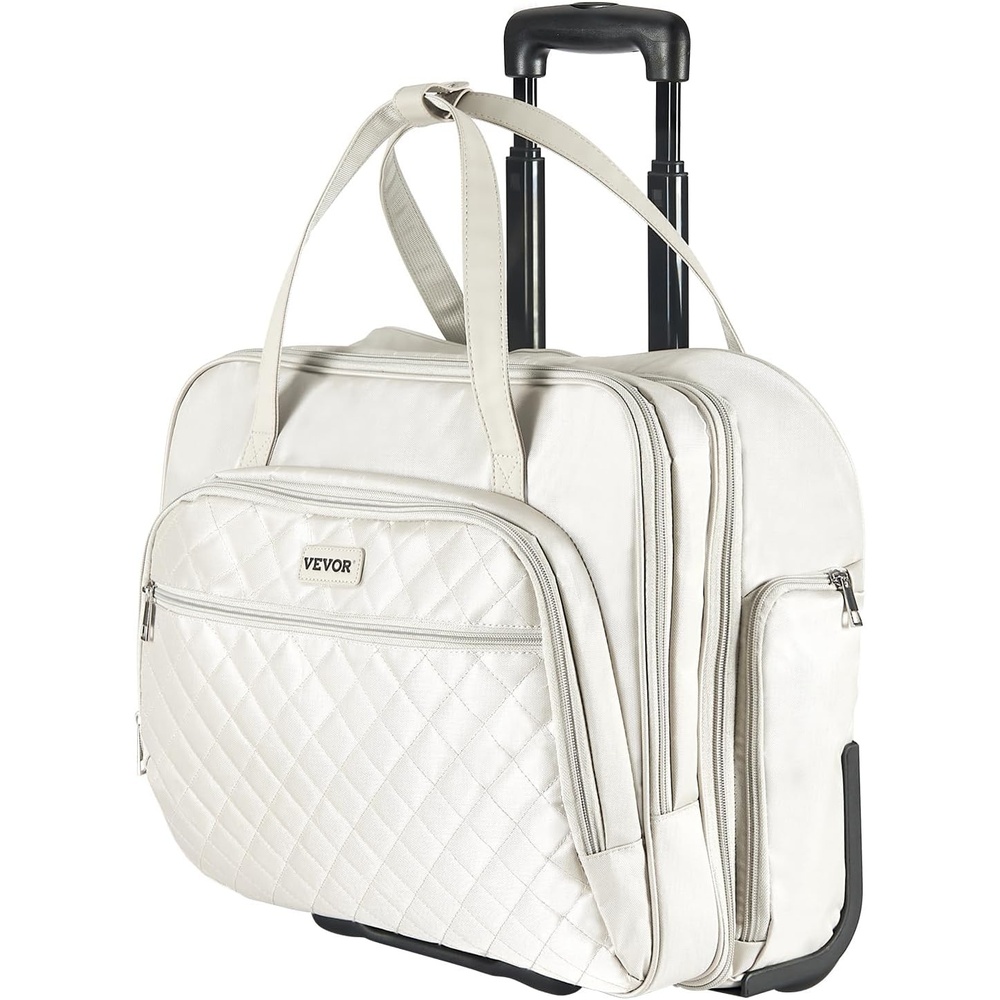 image:imageVEVOR Rolling laptop bagWheeled Briefcase Roller Computer Tote Bag Laptop Case for Work Travel Business Office Women MenPearly White