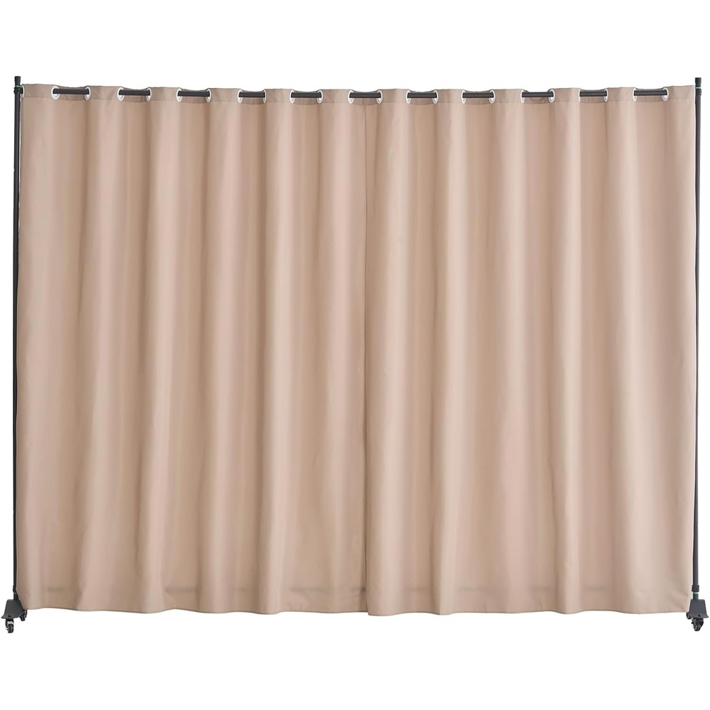 image:imageVEVOR Room Divider Portable Panel Room Divider with Wheels Curtain Divider Stand Freestanding Room Divider Privacy Screen for Office Bedroom Dining Room Study BrownBrown