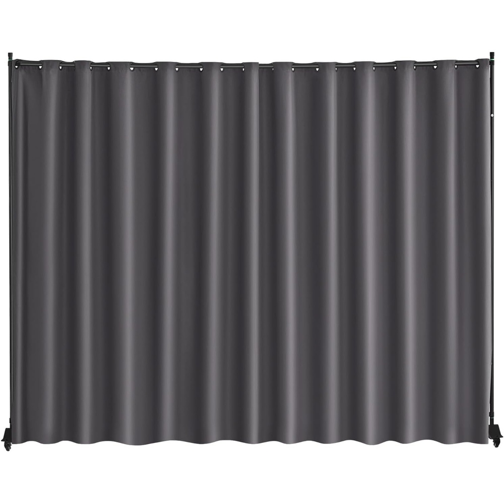 image:imageVEVOR Room Divider Portable Panel Room Divider with Wheels Curtain Divider Stand Freestanding Room Divider Privacy Screen for Office Bedroom Dining Room Study BrownGrey