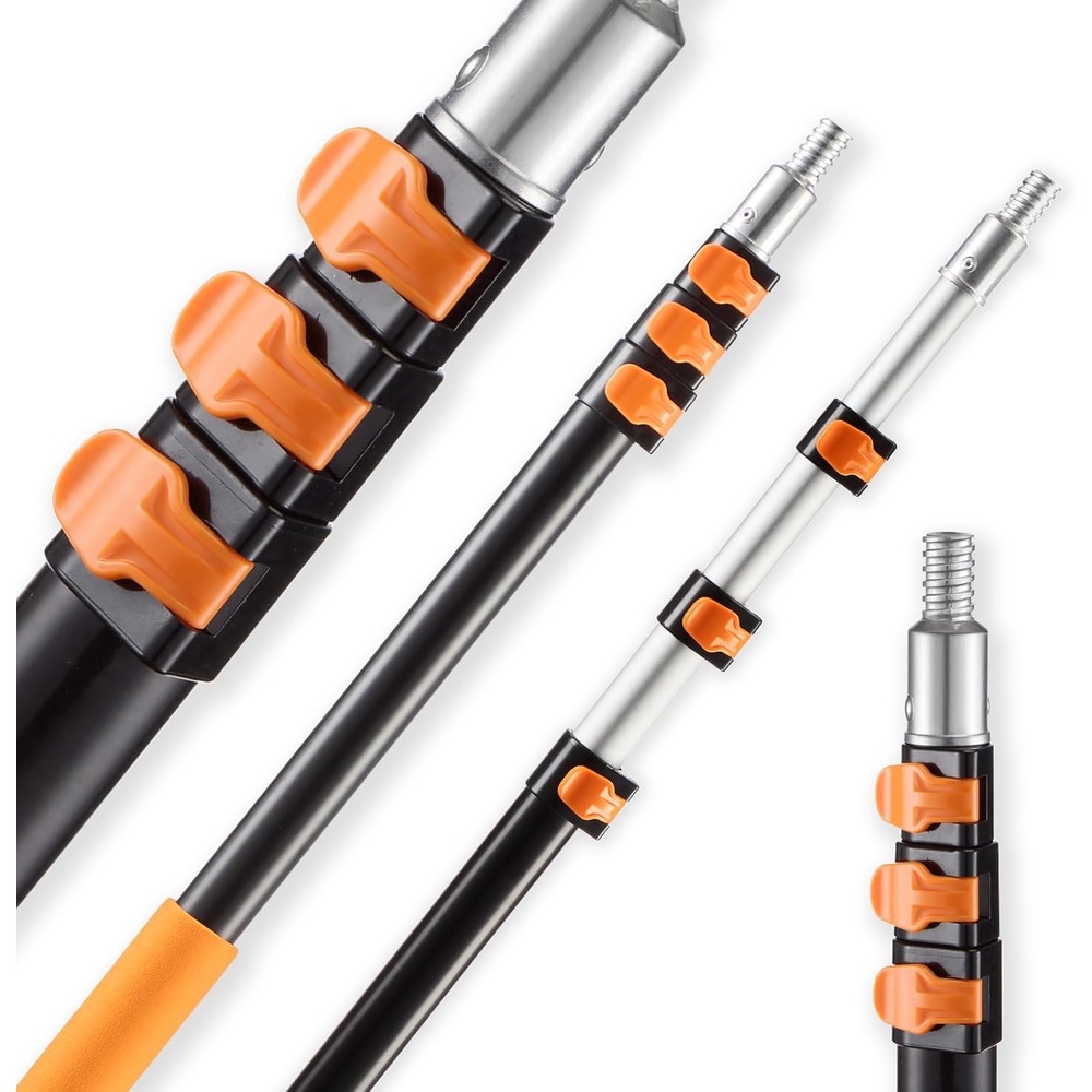 image:imageVEVOR Telescopic Extension Pole 624 FT MultiPurpose Extension Pole Sturdy Aluminum Alloy Paint Extendable Pole with FlipLock Design Telescopic Pole for Painting Dusting and Cleaning412 FT