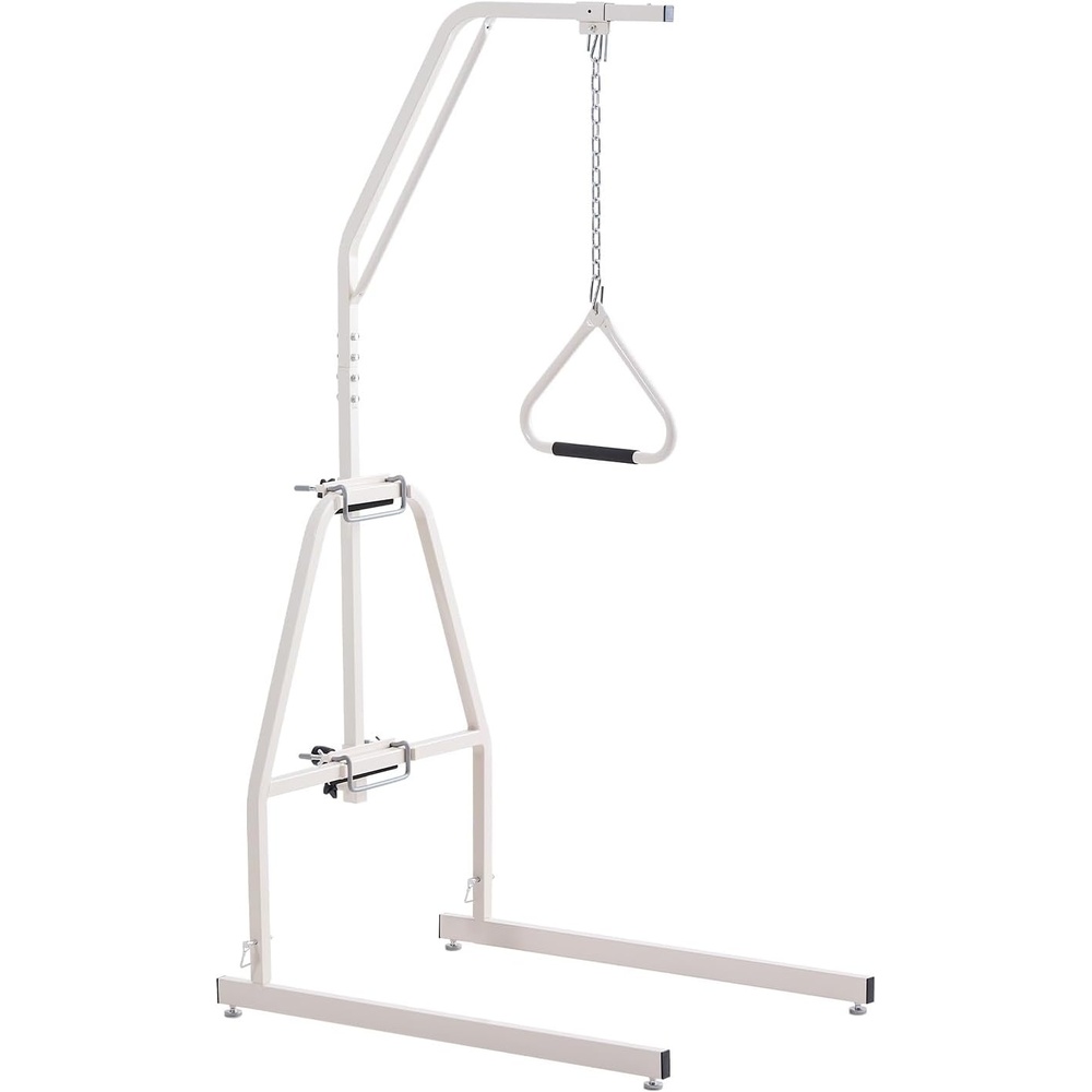 image:imageVEVOR Trapeze Bar for Bed Mobility HeightAdjustable Bed Trapeze with 2 Casters 350LBS Weight Capacity Heavy Duty Pull Up Trapeze Bar with Floor Stand for Elderly Disabled Bedridden PatientsTrapezoidal supports