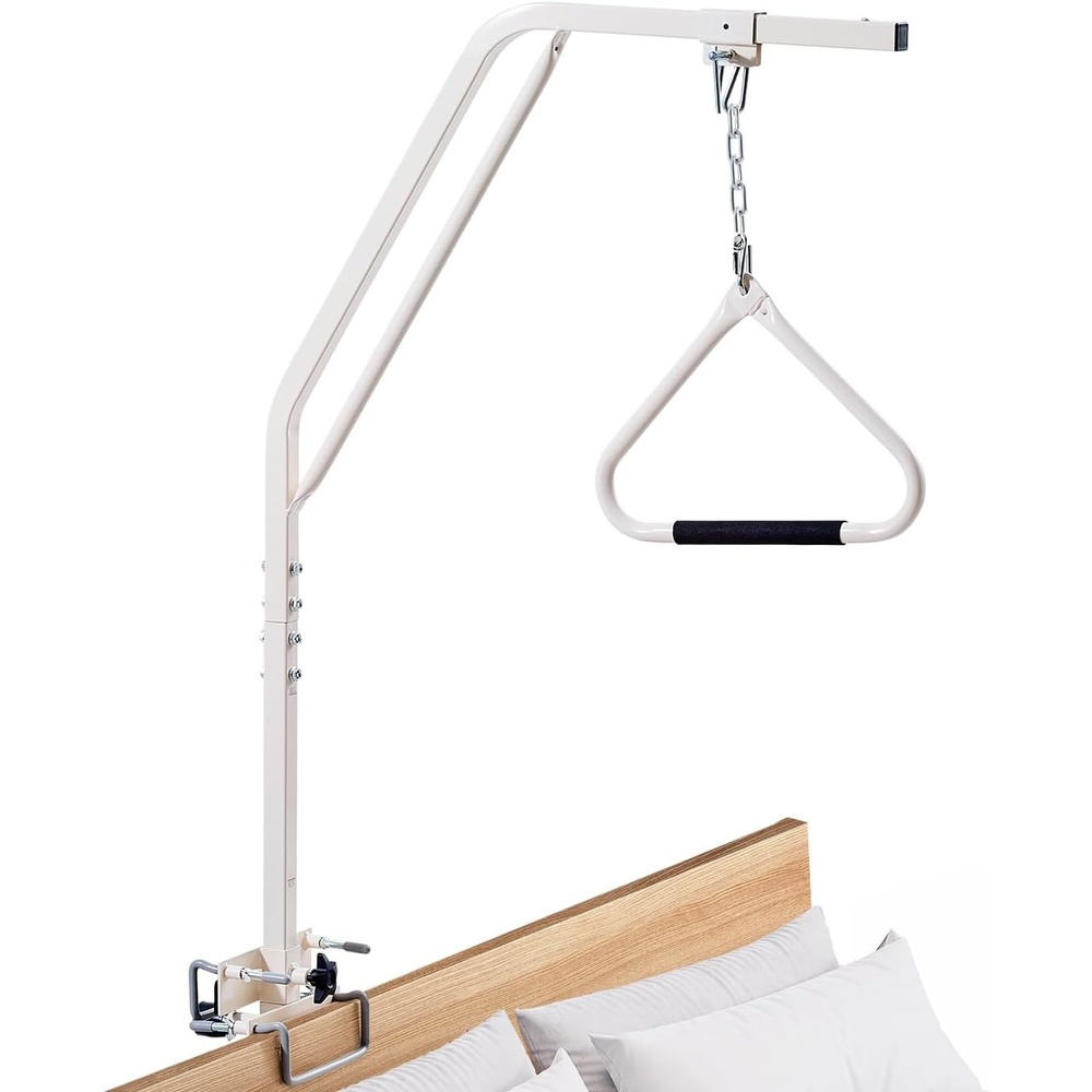 image:imageVEVOR Trapeze Bar for Bed Mobility HeightAdjustable Bed Trapeze with 2 Casters 350LBS Weight Capacity Heavy Duty Pull Up Trapeze Bar with Floor Stand for Elderly Disabled Bedridden PatientsStraight rod support 2