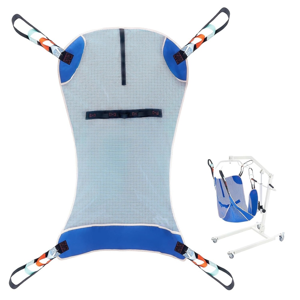 image:imageVEVOR Universal Full Body Patient Lift Sling  Medium Patient Lift Medical Sling for Easy Transfer and Bathing Polyester Patient Aid Transfer Sling for Elderly Disabled Bedridden 500LBS CapacityMedium