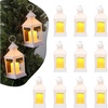 image:imageVEVOR 20 Set60 Pcs Wooden Wedding Lantern Centerpiece Includes 20 Wooden Lantern Candle Holder 20 Flameless LED Candle 20 Champagne Flower Wreath for Wedding Table Party Farmhouse Decor BrownWhite