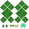 image:imageVEVOR Artificial Boxwood Panel 6pcs 20 x 20 in 16 in Sun Protected Boxwood Hedge Wall Panels Artificial Grass Backdrop Green Fake Wall for Privacy Fence Decor Indoor Outdoor Garden BackyardCeleste Y Blanco