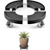 image:imageVEVOR Trash Can Dolly with 4 Lockable Wheels 440lbs Weight Capacity Round Trash Can Roller Base 15228 in Adjustable Heavy Duty Drum Dolly Plant Caddy MultiFunctional Rolling Dolly Cart BlackBlack