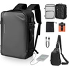 image:imageVEVOR Vacuum Travel Backpack 80L Expandable Vacuum Seal Compression Travel Backpack with Pump with TSAApproved Lock Airback Vacpack WaterResistant CarryOn Suitcase Luggage for Business BlackGray