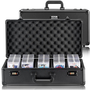 VEVOR 108 PSA Graded Card Storage Box – 4 Slot Case with Key Lock, Foam Dividers for 76 BGS, 84 SGC, 388 Top Loaders or 999+ Loose Cards(162 PSA)
