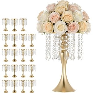 VEVOR 12 PCS Wedding Flower Vase, 21.7 in Tall Trumpet Flower Table Centerpieces, Banquet Vases Easy Installation, Electroplated Versatile Arrangement Stand for Party Events Home Decor Reception, Gold(8.1 x 13.2 in)