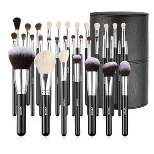 VEVOR 15-Piece Makeup Brush Set for Foundation Blending Eyeshadow, Professional Vegan Brushes with Soft Synthetic Bristles, Ergonomic Wood Handle & Aluminum Ferrule, Portable and Travel-Friendly(Brush Set Face and Detail)