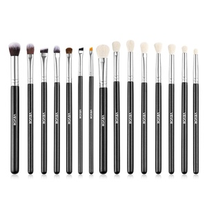 VEVOR 15-Piece Makeup Brush Set for Foundation Blending Eyeshadow, Professional Vegan Brushes with Soft Synthetic Bristles, Ergonomic Wood Handle & Aluminum Ferrule, Portable and Travel-Friendly(Makeup Brush Duo)