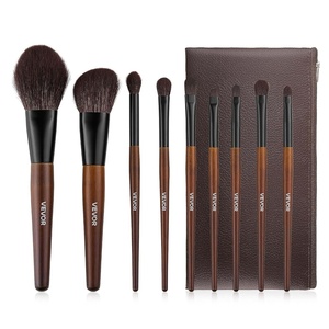 VEVOR 15-Piece Makeup Brush Set for Foundation Blending Eyeshadow, Professional Vegan Brushes with Soft Synthetic Bristles, Ergonomic Wood Handle & Aluminum Ferrule, Portable and Travel-Friendly(Foundation and Detail Brush Kit)