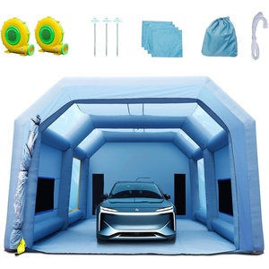 VEVOR 20x10x8ft Inflatable Paint Booth, Inflatable Spray Booth, High Powerful 480W+750W Blowers Spray Booth Tent, Car Paint Tent Air Filter System for Car Parking Workstation Motorcycle Garage(2（950W+1100W))
