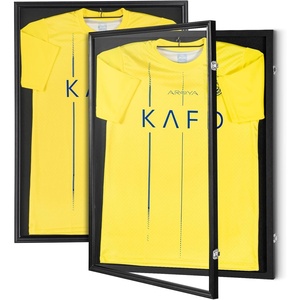 VEVOR 2PCs Jersey Display Frame Case, 23.3×31.2×1.5 in, Large Lockable Sport Jersey Shadow Box with 98% UV Protection PC Glass and Hangers, for Baseball Basketball Football Hockey Shirt and Uniform(23.3×31.2×1.5in-2 Pack)