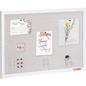 VEVOR 30″x20″ White Cork Board with Linen Surface – Stylish Wall-Mounted Bulletin Board for Home, School, Office – Elegant & Functional Noticeboard(30“x20″)