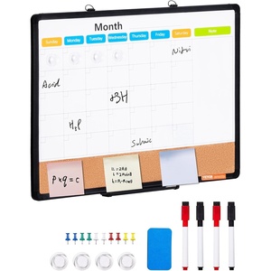 VEVOR 36″x 24″ Monthly Calendar Whiteboard & Cork Board Combo with Aluminum Frame – 2-in-1 Magnetic Dry Erase Bulletin Board for Wall Mount – Ideal for School, Home, Office(24″x18″)