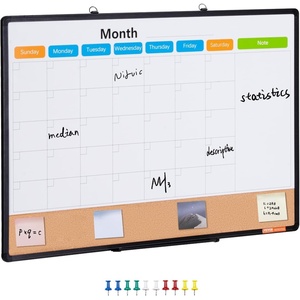 VEVOR 36″x 24″ Monthly Calendar Whiteboard & Cork Board Combo with Aluminum Frame – 2-in-1 Magnetic Dry Erase Bulletin Board for Wall Mount – Ideal for School, Home, Office(36″x24″)