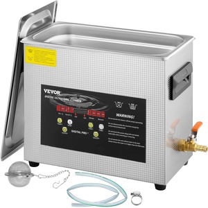 VEVOR 3L Upgraded Ultrasonic Cleaner (200W Heater,120W Ultrasonic) Professional Digital Lab Ultrasonic Parts Cleaner with Heater Timer for Jewelry Glasses Parts Cleaning(6L)