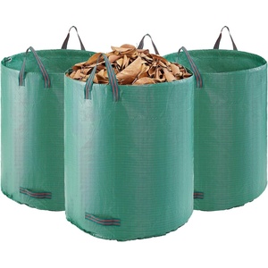 VEVOR 3-Pack 72 Gallon Reusable Yard Waste Bag, Large Lawn Garden Bags, Heavy Duty Collapsible Garden Leaf Trash Container, Stand-Up Grass Clipping Bin, with Reinforcement Ring and Handles, 26.4×30 in