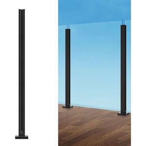 VEVOR 41″ Glass Railing Post – Stainless Steel Balustrade Bracket for 3/8″-1/2″ Tempered Glass, Deck Balcony Stair(Glass Baluster – 41.3 Inches)