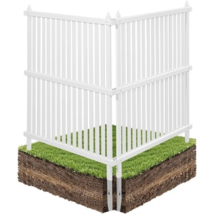 VEVOR 48″ W x 48″ H Vinyl Fence Panels, Air Conditioner Fence, Outdoor Privacy Screens for Trash Can, Pool Equipment Enclosure, Privacy Screen Kit Strip Panels (2 Panels)(White)