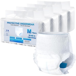 VEVOR Adult Incontinence Underwear, High Absorbent Protective Underwear for Men & Women, Disposable Adult Pull-ups Diapers with Leakproof Leg Cuff & Wetness Indicator – M Size, 64 Count (4 Pack of 16)
