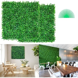 VEVOR Artificial Boxwood Panel 6pcs, 20 x 20 in 1.6 in Sun Protected Boxwood Hedge Wall Panels, Artificial Grass Backdrop Green Fake Wall for Privacy Fence Decor Indoor Outdoor Garden Backyard(Green)