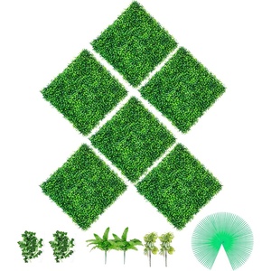 VEVOR Artificial Boxwood Panels, 20 PCS 20″x20″ Boxwood Hedge Wall Panels, PE Artificial Grass Backdrop Wall 1.6″, Privacy Hedge Screen for Decoration of Outdoor, Indoor, Garden, Fence, and Backyard(6 pcs)