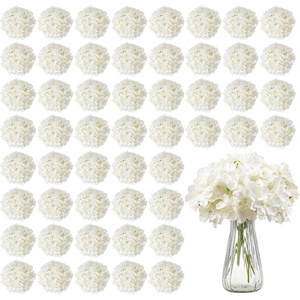 VEVOR Artificial Flowers, 65 pcs Real Looking White Silk Fake Hydrangea Bulk, White Faux Bridal Shower with Stems for DIY Wedding Bouquets, Home Centerpieces Arrangements, Party Tables Decorations(65 PCS)