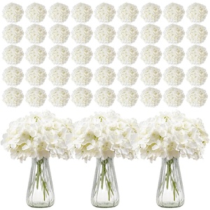 VEVOR Artificial Flowers, 65 pcs Real Looking White Silk Fake Hydrangea Bulk, White Faux Bridal Shower with Stems for DIY Wedding Bouquets, Home Centerpieces Arrangements, Party Tables Decorations(305 PCS)