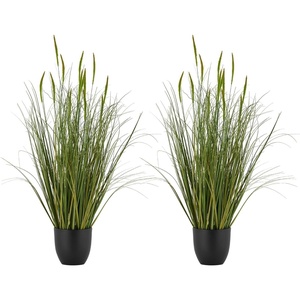 VEVOR Artificial Grass Plant, 2 Pack 59 inch Horsetail Reed Grass in Pot, Premium PVC Faux Fake Greenery Shrubs Plant for Indoor Outdoor House Home Garden Office Room Décor, Housewarming, Green(Cattails)