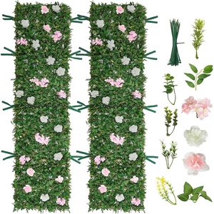 VEVOR Artificial Grass Wall Panels, 40 x 120 inch, Milan Grass Greenery Boxwood Panel for Indoor Outdoor Green Decor & Ivy Fence Covering, Privacy Backdrop Wall Hedge Screen for Garden(Mixed Leaf)