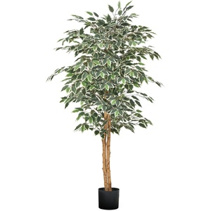 VEVOR Artificial Olive Tree, 6 FT Tall Faux Plant, Secure PE Material & Anti-Tip Tilt Protection Low-Maintenance Plant, Lifelike Green Fake Potted Tree for Home Office Warehouse Decor Indoor Outdoor(Artificial Ficus Tree)