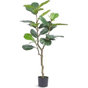 VEVOR Artificial Olive Tree, 6 FT Tall Faux Plant, Secure PE Material & Anti-Tip Tilt Protection Low-Maintenance Plant, Lifelike Green Fake Potted Tree for Home Office Warehouse Decor Indoor Outdoor(Black)
