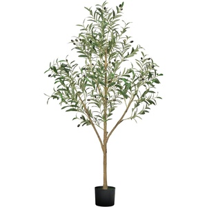VEVOR Artificial Olive Tree, 6 FT Tall Faux Plant, Secure PE Material & Anti-Tip Tilt Protection Low-Maintenance Plant, Lifelike Green Fake Potted Tree for Home Office Warehouse Decor Indoor Outdoor(Olive Tree Type 2)