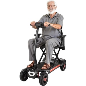 VEVOR Auto-Folding Mobility Scooter for Seniors & Adults, Airline Approved 4-Wheel Electric Scooter with Dual Front Suspension & Removable Batteries, Long Range 4 MPH, Lightweight Foldable for Travel(X-Folding Scooter Electric)
