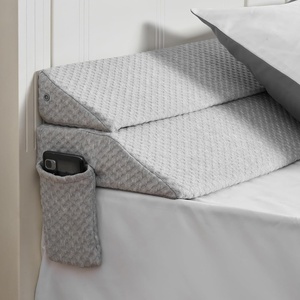 VEVOR Bed Wedge Pillow for Headboard, Queen Size, 60″x10″x6″ Bed Gap Filler, Fill 0-7″ Gap Between Headboard and Mattress, 25D Foam Mattress Wedge Headboard Pillow with Side Pocket, for Backrest, Gray(60″x10″x6″)