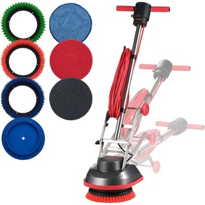 VEVOR Commercial Floor Scrubber Machine, Heavy Duty Floor Cleaner Polisher with 2 Wheels, Professional Electric Carpet Buffer, Max 1900 RPM, 43 FT Cord, 3 Pads & 3 Brushes – All Floor Surfaces