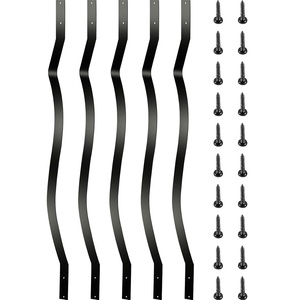 VEVOR Deck Balusters, 32.25″x1″ Metal Deck Spindles, 51 Pack Staircase Baluster with Screws, Aluminum Alloy Deck Railing for Wood and Composite Deck, Wave Arc Baluster for Outdoor Stair Deck Porch(Wavy Iron)