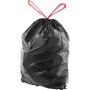 VEVOR Drawstring Trash Bags, 30 Gallon 50 Count Tall Kitchen Trash Bags, Extra Thick Tough and Durable Garbage Bag, Recyclable Bin Bag with Drawstrings, for Home Kitchen, Office, RV & Camping (Black)
