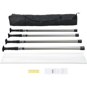 VEVOR Dust Barrier Poles, 12 Ft Poles with 4 Telescoping Poles, Carry Bag, and 32.8×13.12 Ft Plastic Film, for Interior Decoration and Painting Projects(Dust Barrier Poles 12 Ft)