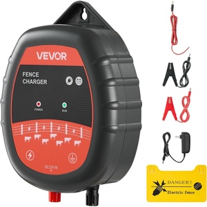 VEVOR Electric Fence Charger, 10kV 1J, AC DC Electric Fence Energizer with LED Indicator, 1.86 Miles Range, Powerful Plug-in Fences Charger, Prevents Wild Animals Intrusion for Livestock Poultry(1J)