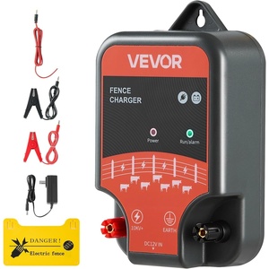 VEVOR Electric Fence Charger, 10kV 1J, AC DC Electric Fence Energizer with LED Indicator, 1.86 Miles Range, Powerful Plug-in Fences Charger, Prevents Wild Animals Intrusion for Livestock Poultry(2J)