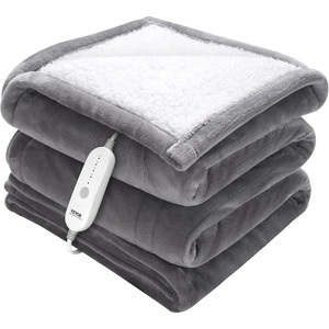VEVOR Electric Heated Blanket, 50″x60″, Twin Size Grey Heating Bed Blankets Throw, Soft Flannel & Sherpa with 3 Hours Timer Auto-Off, 5 Heating Levels, Machine Washable, ETL & FCC Certification