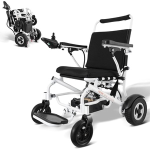 VEVOR Electric Wheelchair for Adults Seniors, 300 lbs Weight Capacity, 17.7 in Width Lightweight Foldable Motorized Power Wheelchairs, Long Range All Terrain Aluminum Alloy Chair, Adjustable Backrest(Model 4)